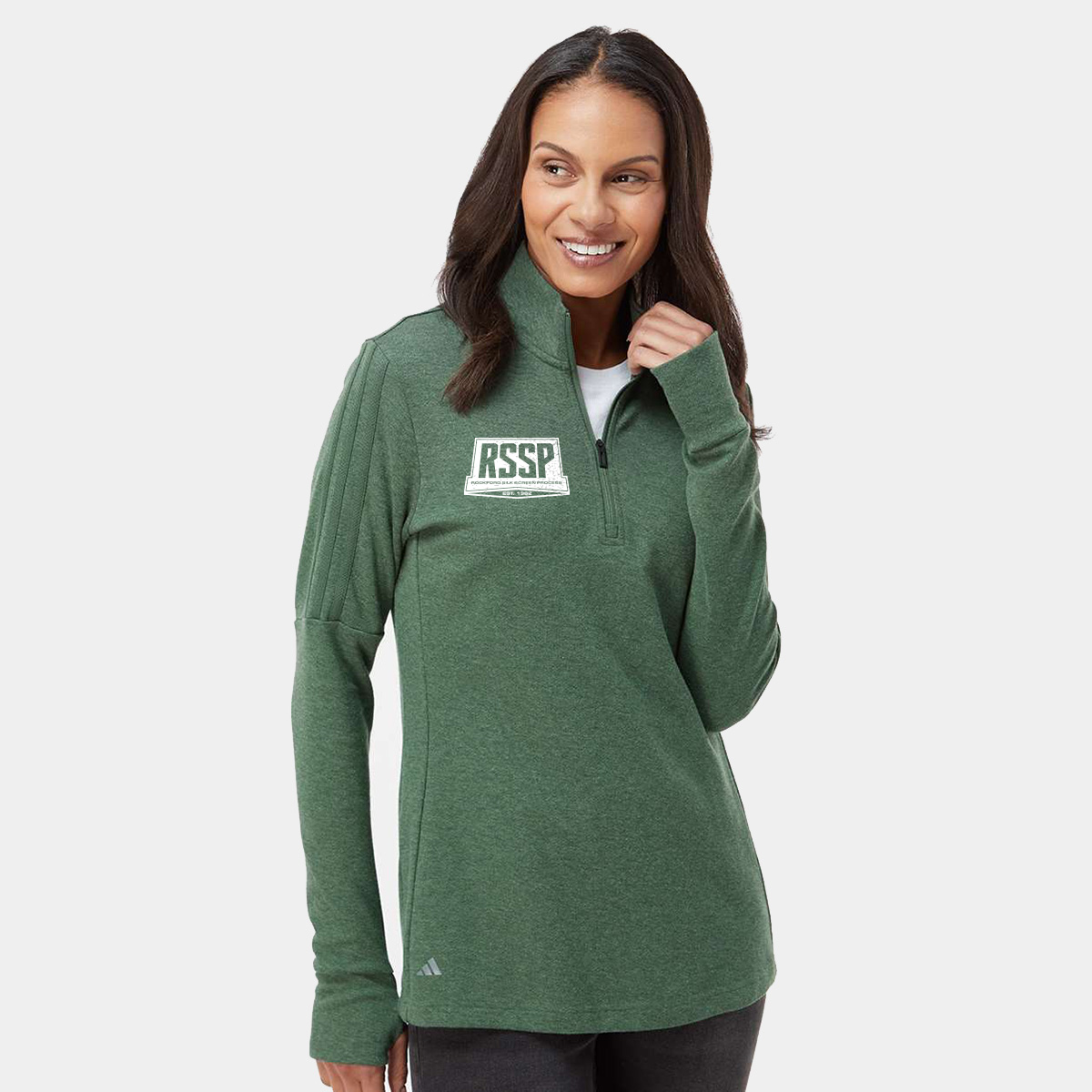 Adidas - Women's 3-Stripes Quarter-Zip Sweater - A555