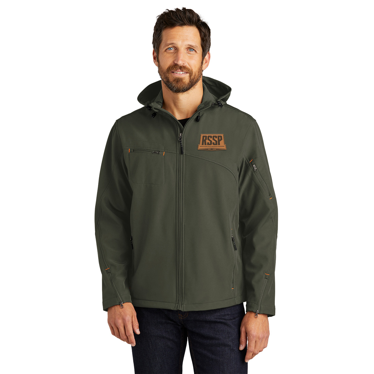 Port Authority® Textured Hooded Soft Shell Jacket