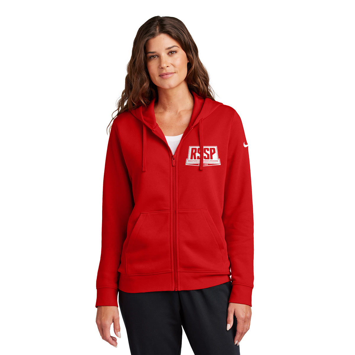 Nike Ladies Club Fleece Sleeve Swoosh Full-Zip Hoodie